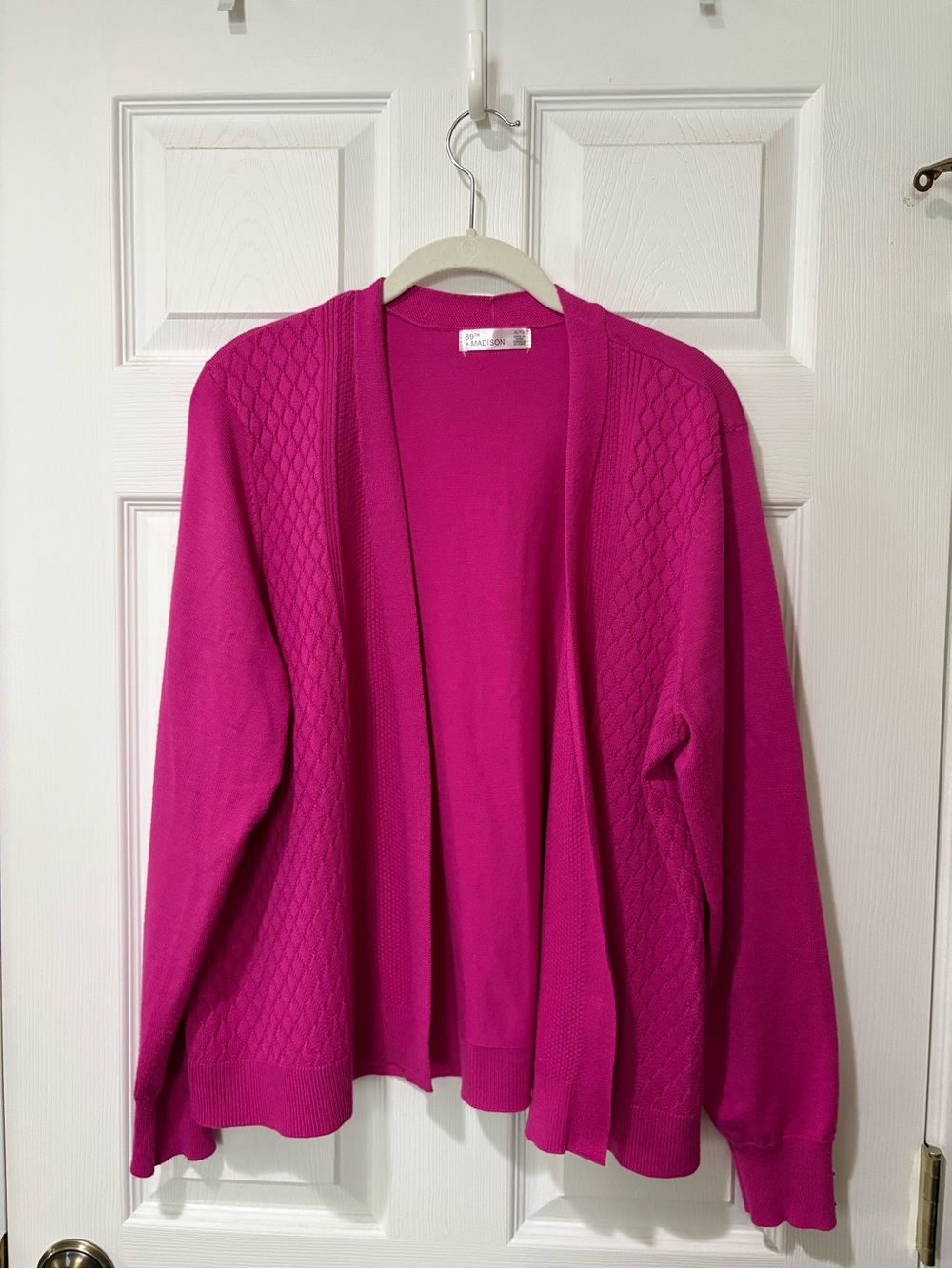 89th & Madison Fuchsia Open-Front Women's Cardigan